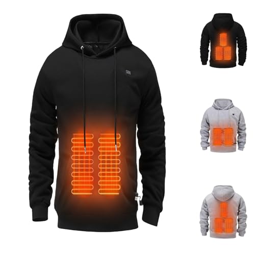Heated Hoodie For Men Pullover 4xl Unisex Pullover Heavyweight Drawstring Heated Sweatshirt Men Women With Pocket