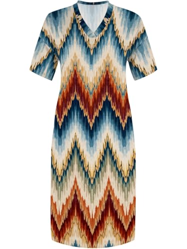 Image of PinkPatty Women's Plus Size Short Sleeve Maxi Dress Casual Loose V Neck Long Dress with Pockets
