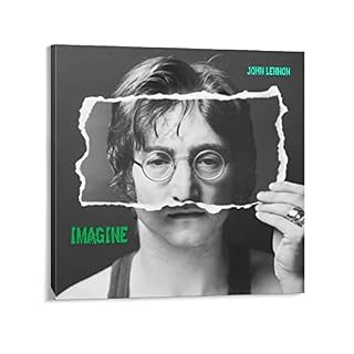 Poster John Winston Lennon 3 sur toile pour salon, chambre à coucher 50 x 50 cm - Les Beatles, Paul McCartney, John Lennon, RIngo Starr, George Harrison