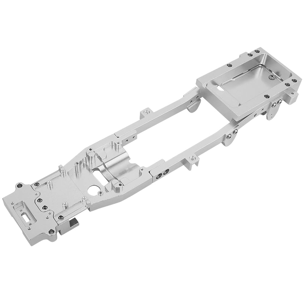 PothyesCNC Metal Body Chassis Frame Beam Assembled AD002 for WPL D12 1/10 RC Truck Crawler Upgrade Parts (Silver)