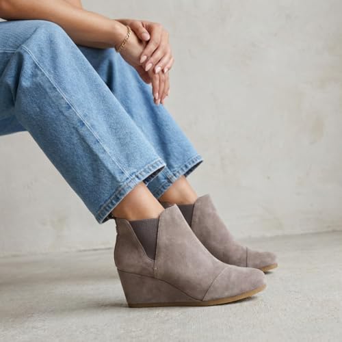 Image of Dunes Women's Zoey Wedge Bootie, Soft Vegan Suede, Easy Slip-On Design, Memory Foam, Wide Widths Available