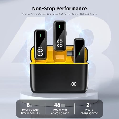 Image of String Swing Wireless Microphone with Smart Noise Reduction - Clip-On Mic for iPhone & Android | 48H Backup, 360 Voice Pickup, 65ft Range | Wireless Mic for YouTube, Vlogging & Video Recording