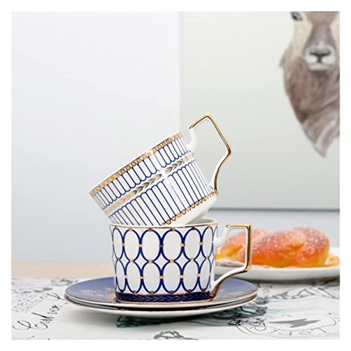 BJH Taza de Porcelana Juego de Tazas de café de cerámica Retro Tazas de cerámica Hechas a Mano Creativas con Plato Taza… - Imagen 3