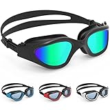 HotSrace Polarisiert Schwimmbrille für Herren Damen Erwachsene Jugendliche mit Anit-Beschlag und UV400-Schutz, Komfort Profi Schwimmbrillen mit Spiegel/Rauch Linse