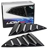 iJDMTOY Left/Right Black Finish Racing Style Rear Side Window Scoop Air Vent/Louver Shades For 2016-up Chevy Camaro
