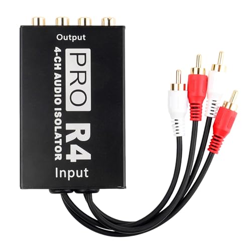 Isolateur sonore de terre voiture avec fiches vers prises 14 cm, filtre anti-bourdonnement audio