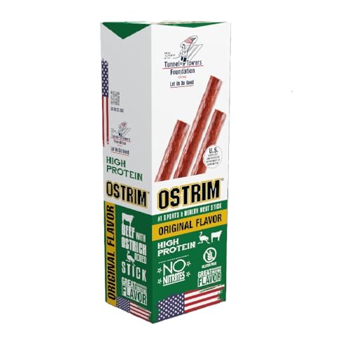 Ostrim (1.5oz) Beef & Ostrich High Protein Snack Stick, (Original Flavor), (1 Pack of 10)