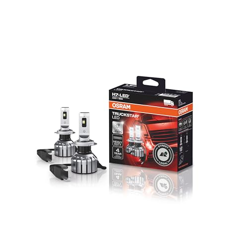 OSRAM TRUCKSTAR LED H7, luces de carretera y de cruce para camiones, con homologación para calle, 24V, hasta un 230% más de brillo