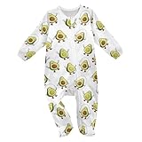 Emelivor Avocado Jump Rope Newborn Baby One-Piece Sleepers Footie Long Sleeve Romper Pjs for Girls Boys Kids