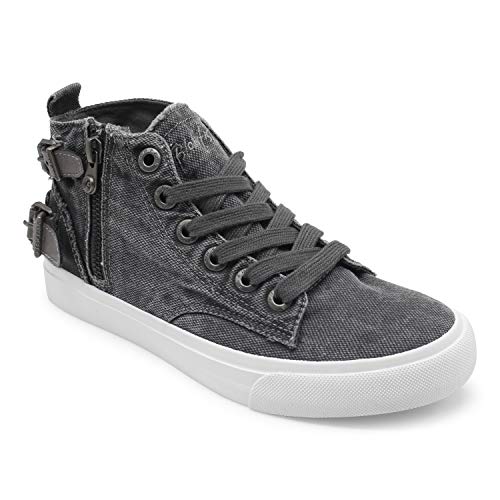 New Blowfish Women's Moxie High Top Fashion Sneaker Grey Smoked Canvas 6.5