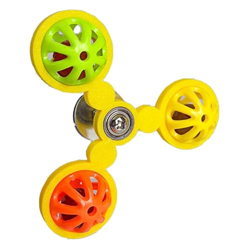 Fierudeng Budgies Toy - Rotating Bird Cage Ball with Windmill in Colourful Activity Toy for Promoting and Training for Cockatiels Inseparable Macaw