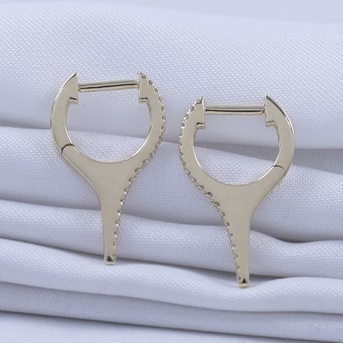 Dagger Huggie Hoop Earrings, Moissanite Diamond And Cubic Zirconia Dangle Drop Earrings For Women In 14k Gold Over Sterling Silver Jewelry Gifts For Her4