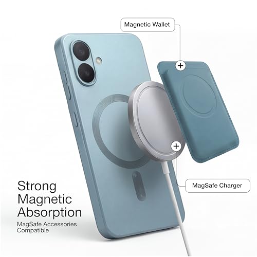 Image of amazon basics Premium Mag-Safe Case for Samsung Galaxy M07 5G | Shockproof & Anti-Scratch Cover | Soft Silicone with Wireless Charging | Camera Lens Guard - Blue