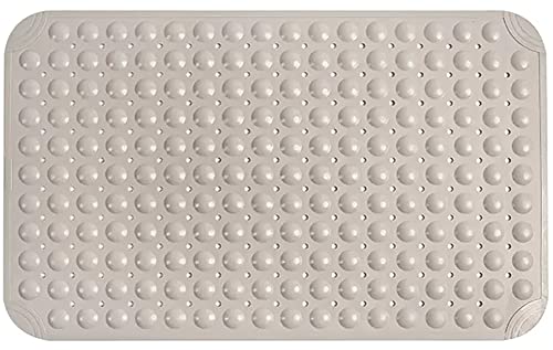 ZBling Douchemat, antislip, rubber, met zuignappen en afvoergaten, 80 x 120 cm, schimmelbestendig, machinewasbaar, grote badkamermat voor veilige en comfortabele douches