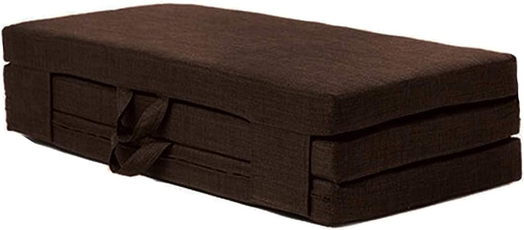 CHILLI BILLI EPE Medium Soft Foam 4 Inch Dual Comfort Reversible Foldable Single Bed Mattress for Travel, Picnic 3x6 (Premium Brown)
