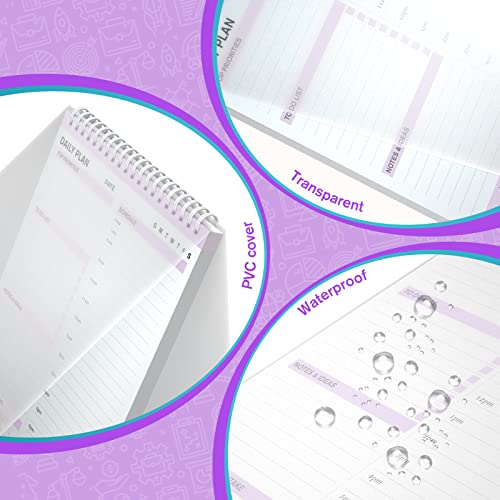 Planejador diário, lista de tarefas rasgar, planejador não datado, caderno de lista de planejador de