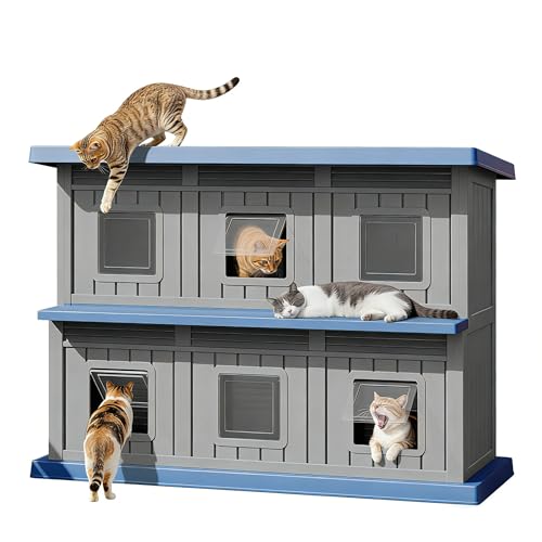 GULAIMOAO 2-Storey Resin Cat Shelter
