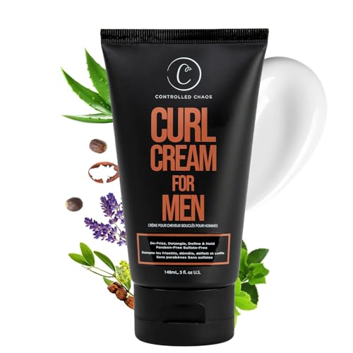 Controlled Chaos Curl Cream for Men - Hair Styling Cream For Wavy and Curly Hair With Shea Butter,...