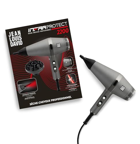 Jean Louis David - Secador Infraprotect 2200W - Tecnología Infrarrojos - Secado rápido, aparato profesional 3 Temperaturas, 2 Velocidades - Difusor Concentrador Cabello Brillante Jean Louis David - Secador Infraprotect 2200W - Tecnología Infrarrojos - Secado rápido, aparato profesional 3 Temperaturas, 2 Velocidades - Difusor Concentrador Cabello Brillante