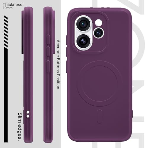 Image of Pikkme Back Cover for Oppo Reno 15 Pro Mini 5G Soft Matte Silicone | Slim Fit | Mag-Safe Design (Mag-Safe Not Support) Camera Protection Bumper Case (Purple)