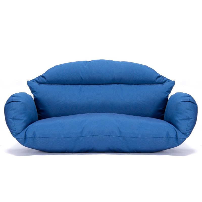 Image of Patio Double Chair Cushion Replacement 55x35in Thickened Memory Foam Large Double Egg Swing Chair Cushions Outdoor Hnaging Basket Egg Chair Cushion 55x35in (Cushion Only) R-15