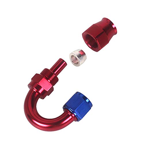 RuleaxAsi AN8 180 graus reto stealth vermelho teflon mangueira