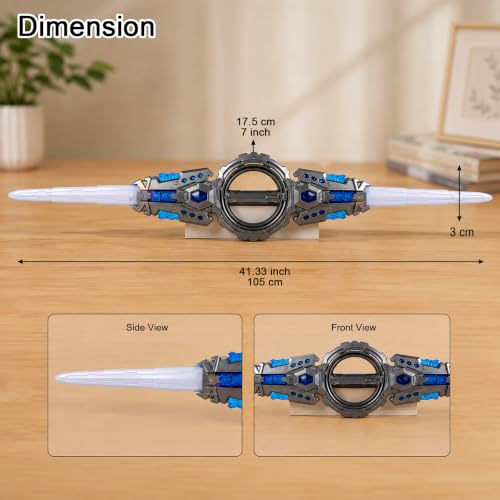 Wishkey Sword Toy for Kids Rechargeable LED Lights Up Rotating Double-Edged Musical Lightsaber with Colorful Lights & 360° Spin Sci-Fi Pretend Play Toy Birthday Gift for Boys & Girls 14+ Ages - Image 3