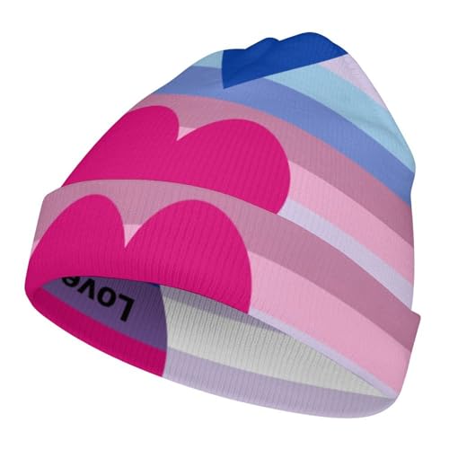 LGBTQ Bisexual Pride Kids Beanie Hat for for Girls Boys Children Cap Winter Knitted Chemo Cancer Headwear Accessories Gifts Decoration Black