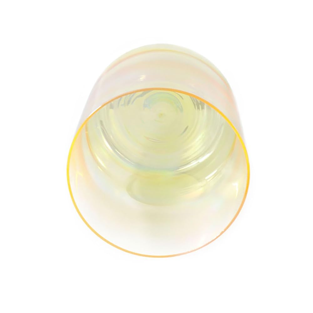 8 Zoll klare gelbe Alchemie Kristallschale Heilkristall Klangschale für Chakra mit Acryl Schlagzeug und Dichtring Geschenk für Yoga Meditation (D Note)