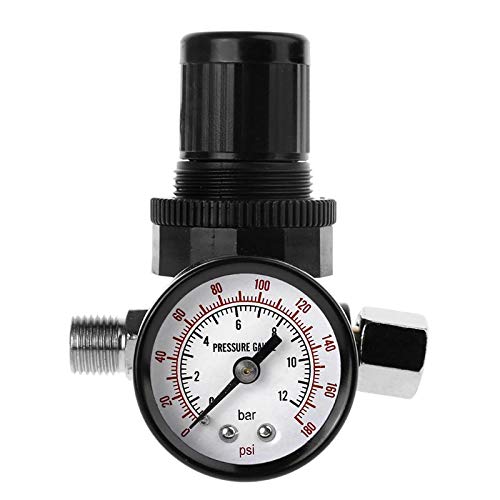 1/4 "manometr regulatora ciśnienia powietrza reduktor 12 Bar 180 PSI manometr pistolet natryskowy zawór ciśnieniowy Gauge Drop Ship DokłAdna Kalibracja
