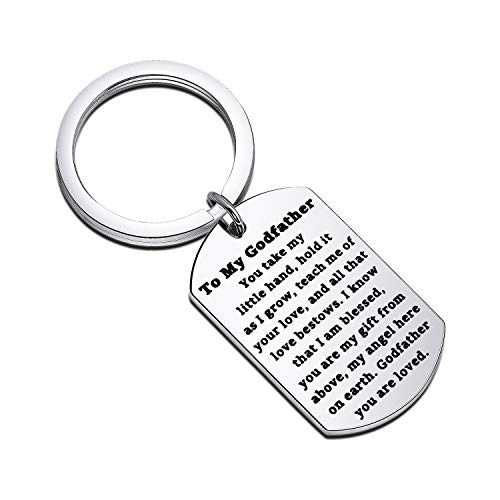 To My Godfather Dog Tag Keychain Godfather Gifts from Godchild Baptism Gifts for Godfather Uncle