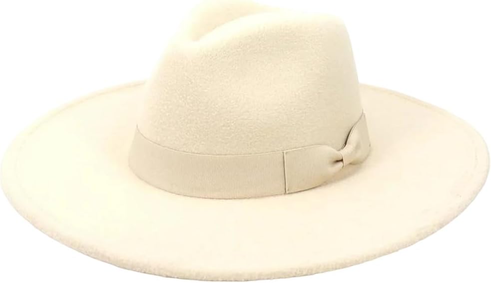 Women Wide Brim Felt Fedora Hat Vintage Style Wedding Church Formal Wear Dress Hat
