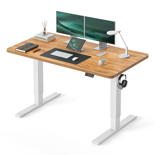 Image of Cubiker Computer Desk, Home Office Writing Study Desk, Modern Simple Style Laptop Table with Storage Bag (39.4 inch, Natural)