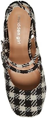 Madden Girl Women's Dolll Mary Jane Flat, Black/White, 6.5 | Image 4