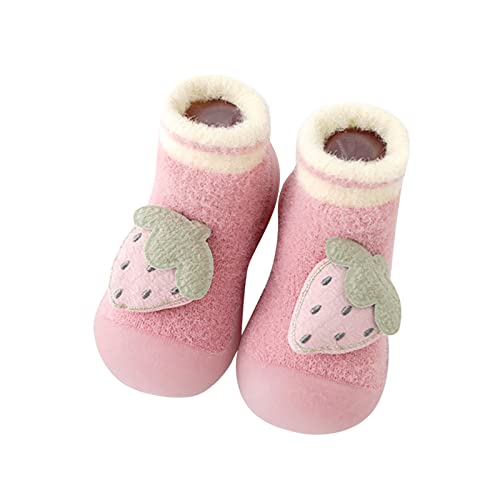 Generisch Bebé Niñas Animal Calcetines Zapatos Niño Calzado Calzado Calzado Antideslizante Zapatos Niños con Suela Luminosa, Rosa., 21 EU