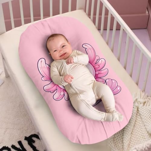 Image of ZOUTAIRONG Cute Axolotl Bassinet Sheet Set Snug Fitted Cradle Fitted Sheets Stretchy Ultra Soft for Oval Rectangle Hourglass Bassinet Mattress Unisex Boy Girl Pink