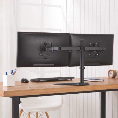 Image of Audiovan Gas Monitor Mounts - Articulating Arm, Adjustable VESA Mount Desk Stand with Clamp and Grommet Base. (Black, Z-022 Dual Flexi Monitor Arm)