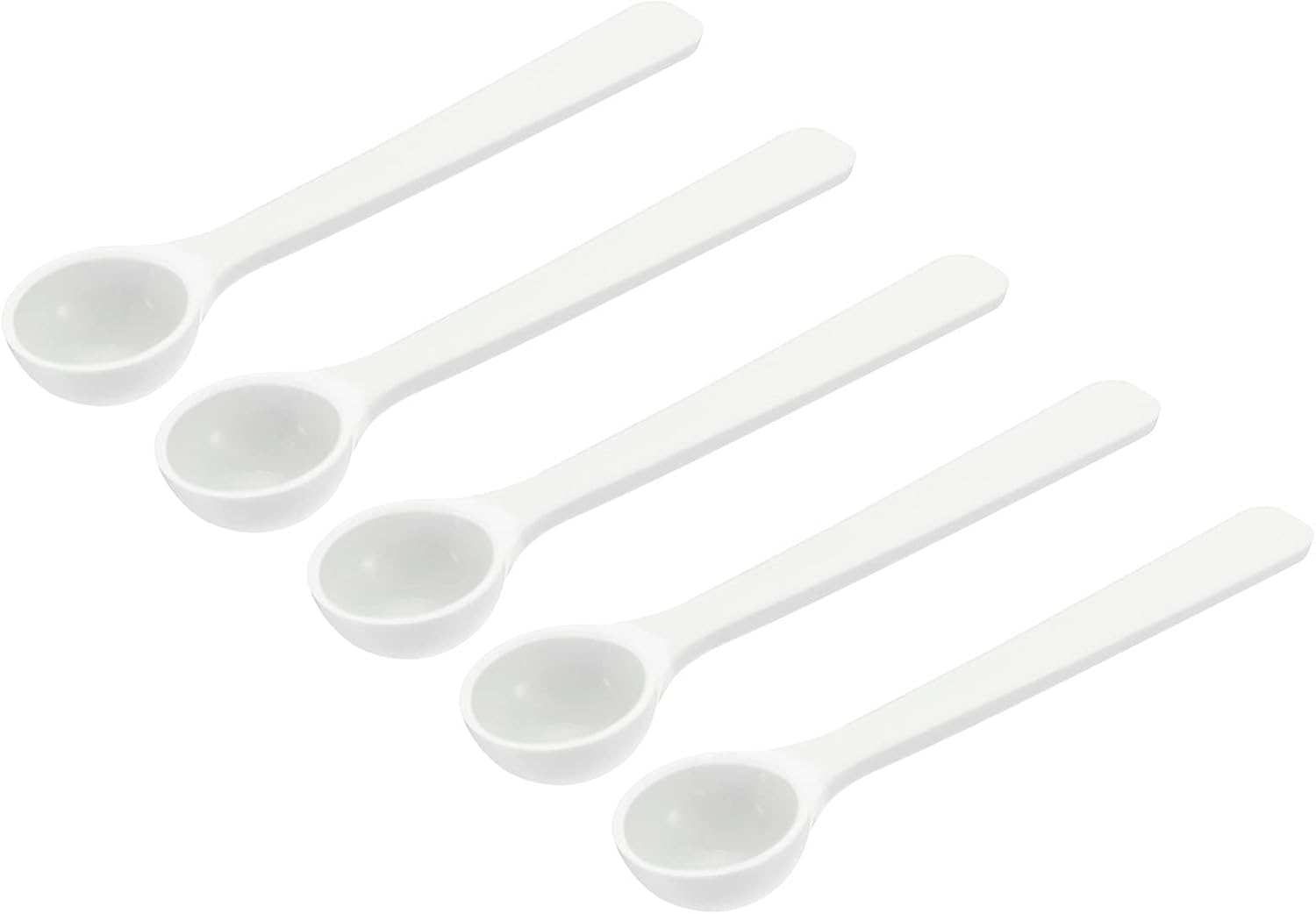 MECCANIXITY Micro Spoons 1 Gram Measuring Scoop Plastic Round Bottom Mini Spoon for Home Kitchen Powder Measurement Baking 50Pcs
