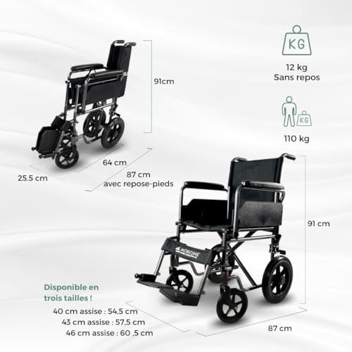 Fauteuil roulant pliable pour intérieur compact Mobiclinic à roues légères - 5