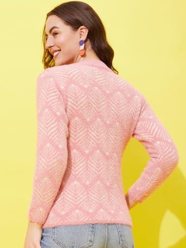 Image of Modeve Round Neck Casual Women Sweater||Winterwear|| Pink