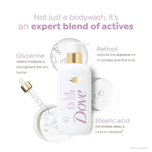 Image of Dove Skin Renewal Serum Body Wash | 4% Restoring Serum with Retinol | Promotes firmer, supple skin | Paraben & SLS free | 300 ml