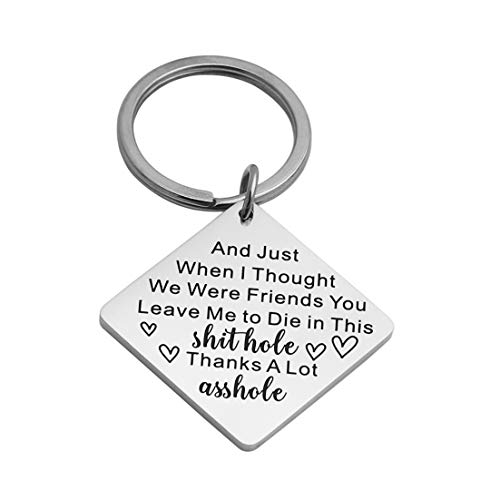 Kingmaruo Funny Coworker Leaving Gift Stainless Steel Dog Tag Keychain New Job Gift