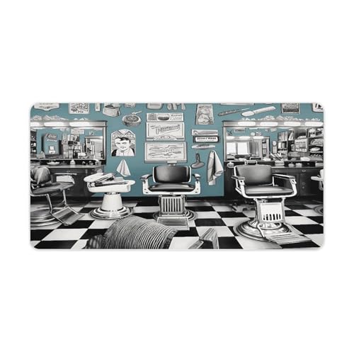 Pad para Escritorio Barber Shop con Base de Goma 30x60 cm