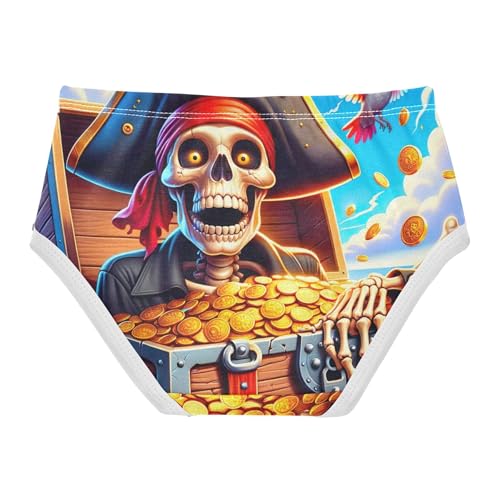 Girls Underwear Toddler 2t Cotton Cute Panties Girl Fancy Kids Undies Briefs Playful Pirate Skeleton Treasure2