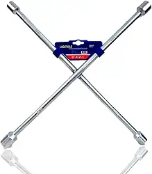 Chave De Roda em Cruz Universal para Veículos Carro 4 Bocas 20 Pol. 17x19x21x23mm Aço