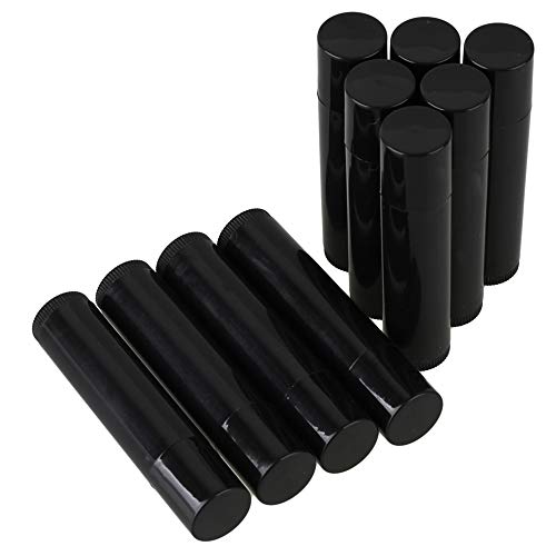 RDEXP Plastic Empty Lip Balm Containers 5ml Free Lipstick Tube Pack of 10 (Black)