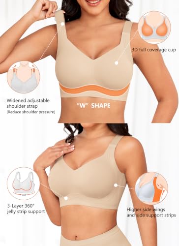 Image of Xcutting Jelly Bras for Women No Underwire Full Coverage Plus Size Support