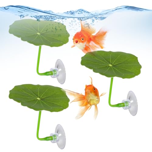 Bruislard 3 Pcs Betta Fish Leaf Hammock Soft Aquarium Decor Plastic Plants Practical Resting Spot Betta Fish Tank Decoration for Sleeping Resting Hiding Playing