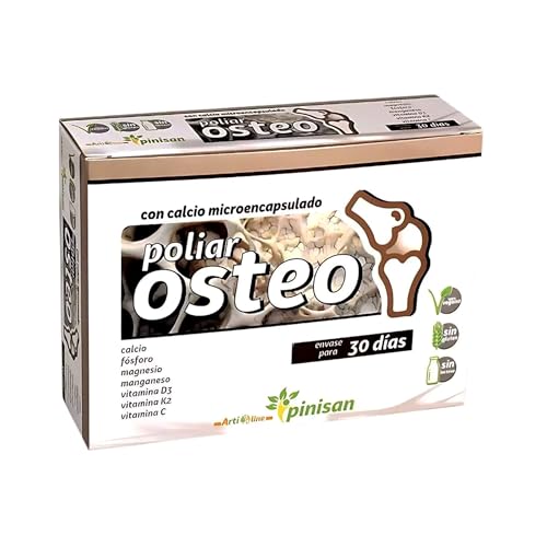 Pinisan - Poliar Osteo - complemento alimenticio - con calcio microencapsulado - 60 cápsulas - 30 días