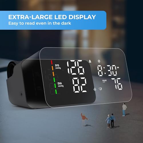 Astart BC31L-BLACK Blood Pressure Monitor Rechargeable Upper Arm Bp Monitor Led Display Blood Pressure Cuff Machine Voice Broadcasting Home Use Digital Blood Pressure Monitor Includes Charging Cord thumb #3